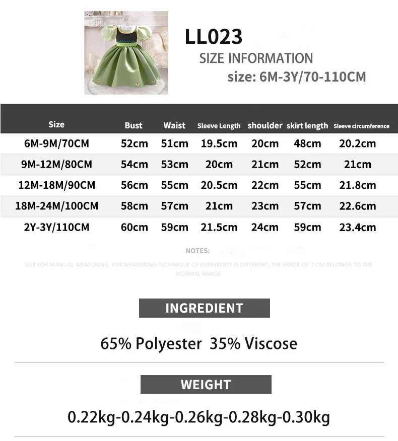 Baby Girls Snow White Princess Gown Toddler Frozen Exotic Party Dress Anna Elsa Cosplay Dresses Kids Jasmin Green Costume Wear