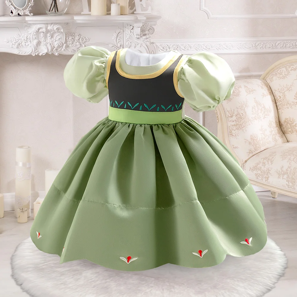 Baby Girls Snow White Princess Gown Toddler Frozen Exotic Party Dress Anna Elsa Cosplay Dresses Kids Jasmin Green Costume Wear
