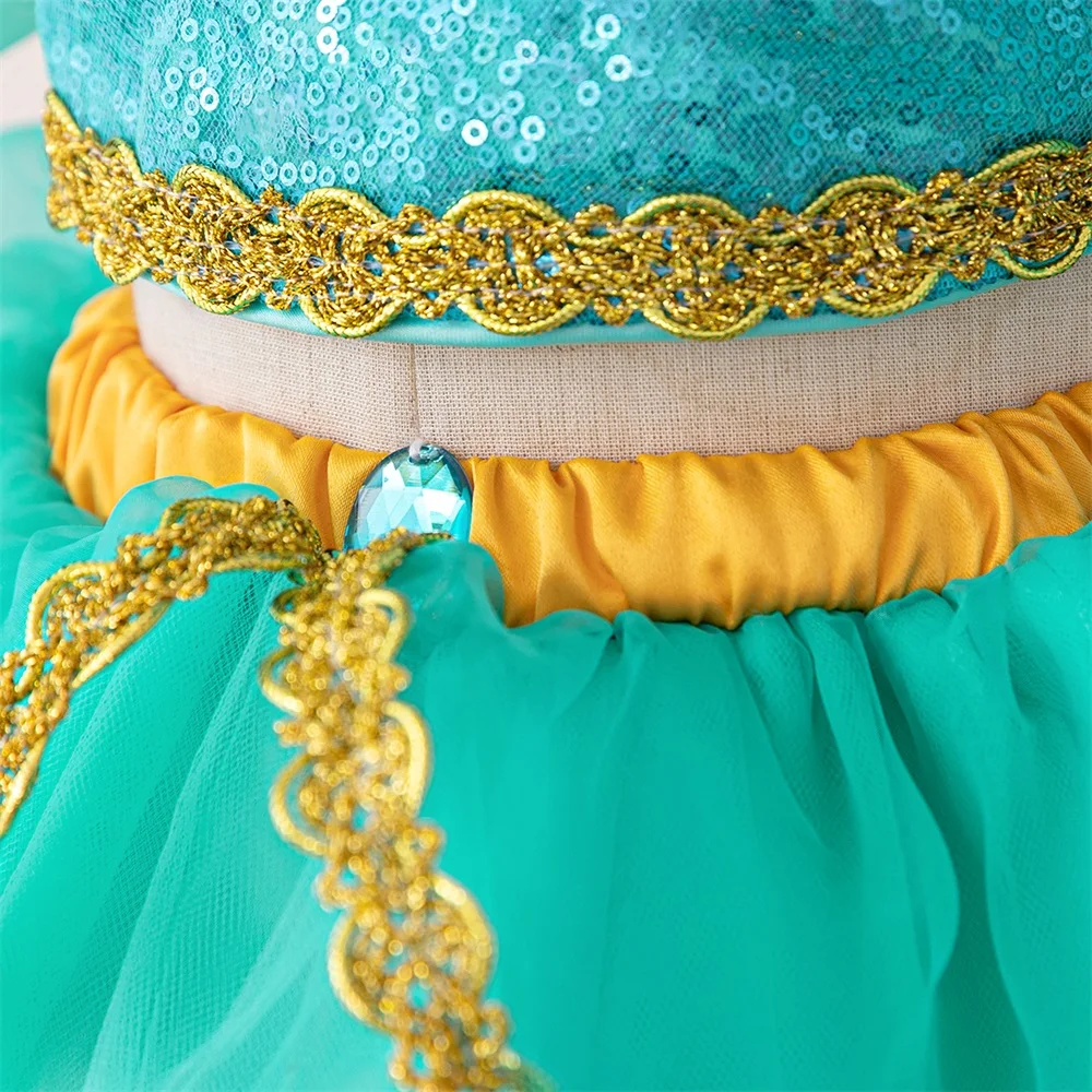 Baby Girls Snow White Princess Gown Toddler Frozen Exotic Party Dress Anna Elsa Cosplay Dresses Kids Jasmin Green Costume Wear