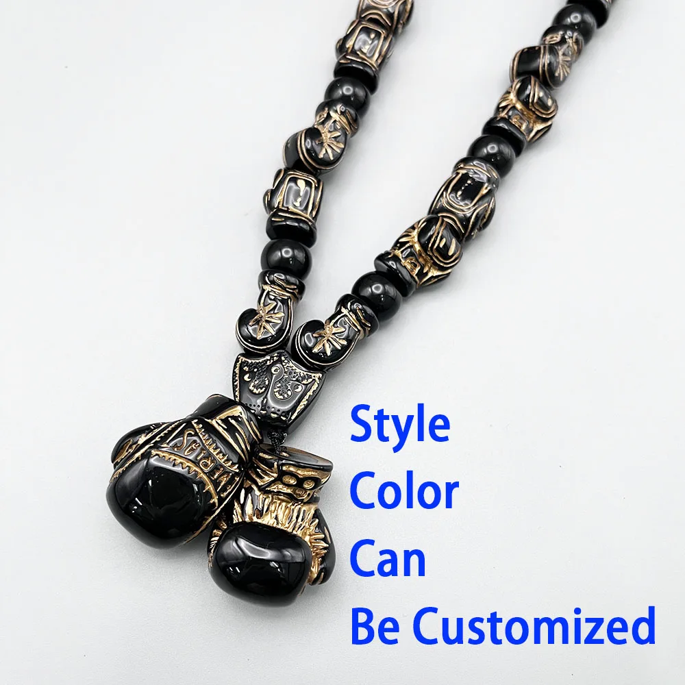 GS179 NEW Car Pendants Boxing Glove EVERLAST Style Silvery Exquisite Beads 3D Stereo Resin DIY Strength And Wisdom Ornament