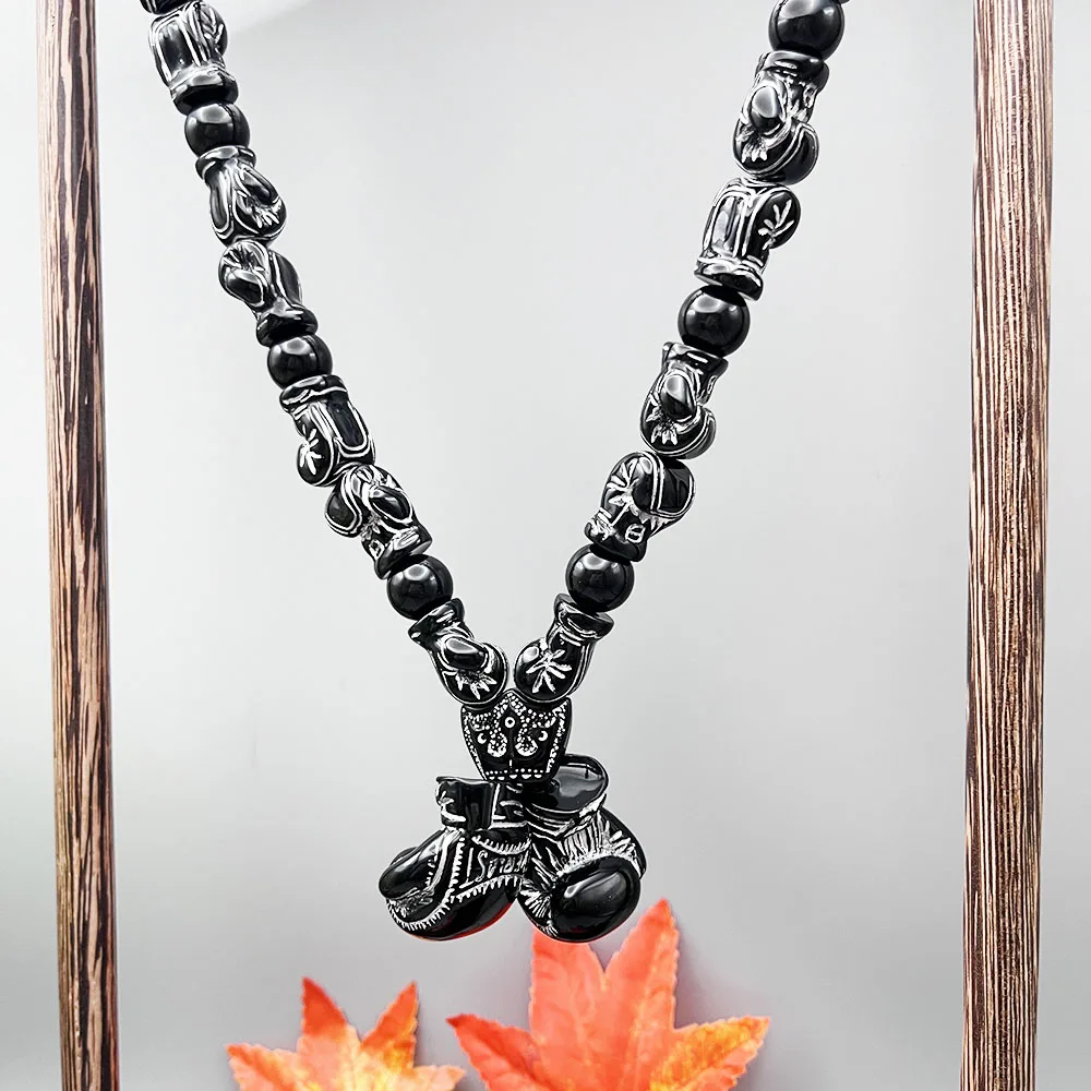 GS179 NEW Car Pendants Boxing Glove EVERLAST Style Silvery Exquisite Beads 3D Stereo Resin DIY Strength And Wisdom Ornament