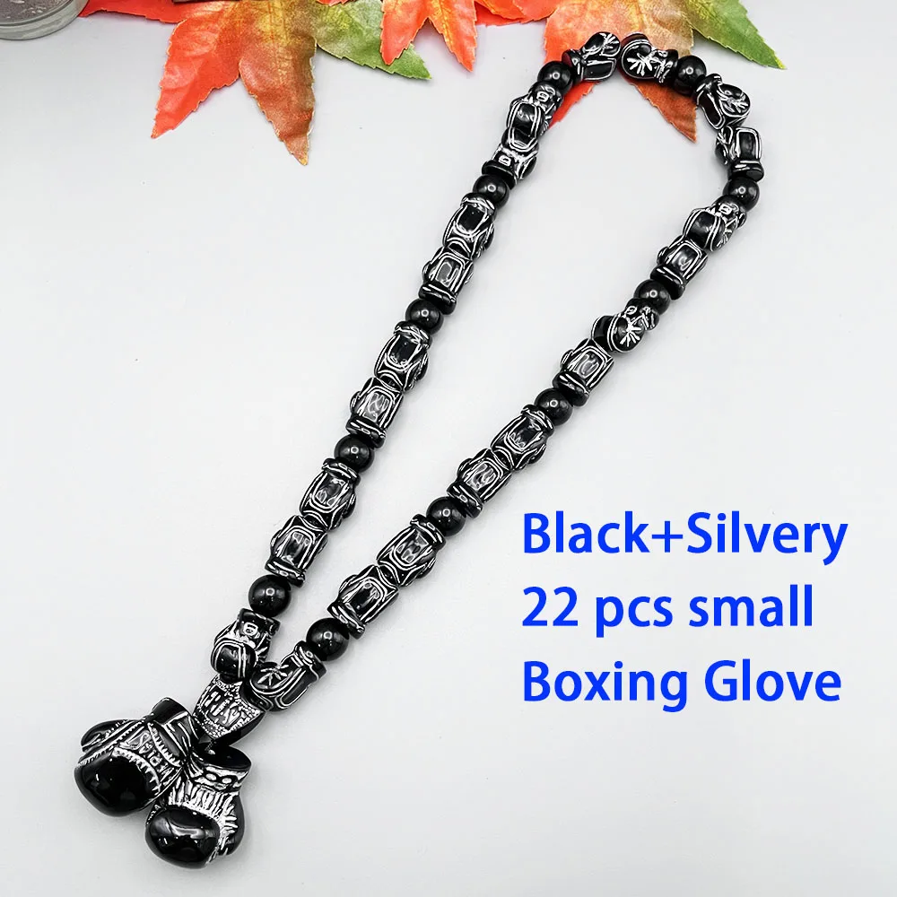 GS179 NEW Car Pendants Boxing Glove EVERLAST Style Silvery Exquisite Beads 3D Stereo Resin DIY Strength And Wisdom Ornament