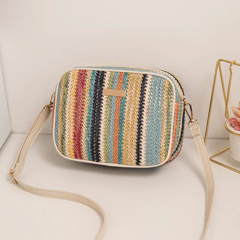 Trendy Ladies Bags, Fashionable and Artistic Weaving, Multi-color Straw Woven Bags, Ethnic Style Crossbody Bags, Women's Bags