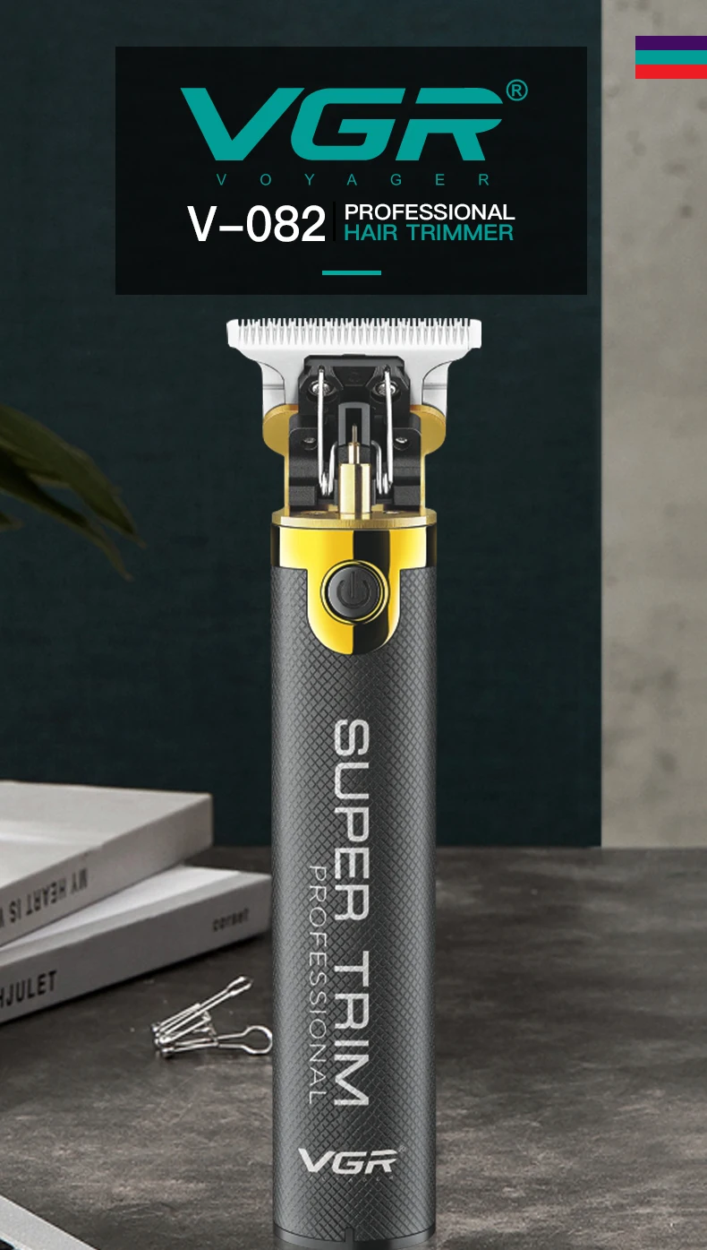 VGR 082 Hair Trimmer T9 Professional Hair Cutting Machine Cordless Rechargeable Bald Trimmer for Men