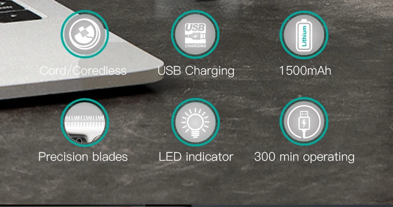 VGR 082 Hair Trimmer T9 Professional Hair Cutting Machine Cordless Rechargeable Bald Trimmer for Men