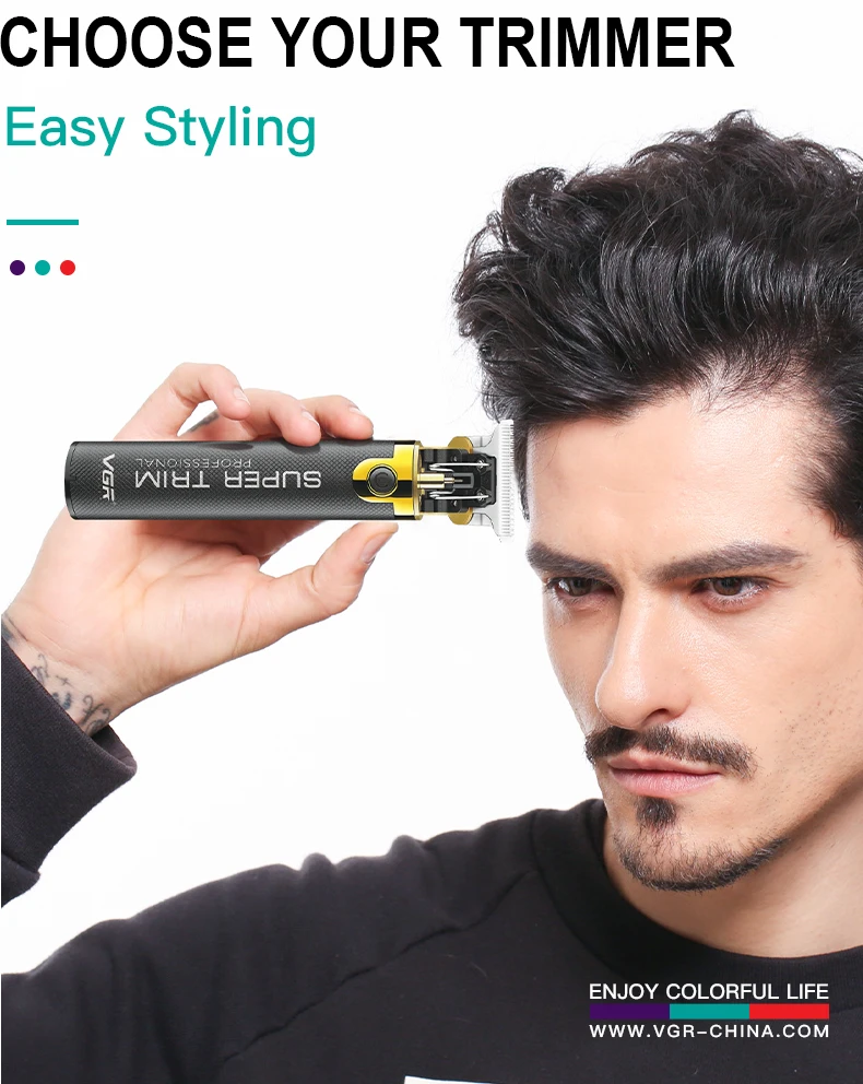 VGR 082 Hair Trimmer T9 Professional Hair Cutting Machine Cordless Rechargeable Bald Trimmer for Men