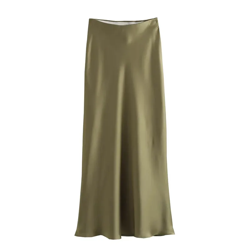 MUJER Woman 2026 Satin Skirt Women High Waist Long Skirts For Women Summer Black Midi Skirt Woman Office Elegant Women's Skirts