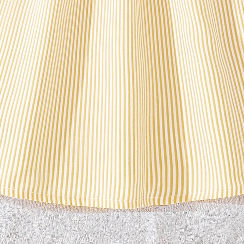 4-7 Years Girl Dress Summer New Stripe Ruffled Sleeveless V-Neck Dress Cute Daily Casual Princess Dresses For Baby Girl Wear