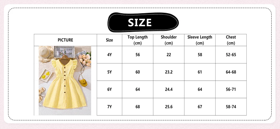 4-7 Years Girl Dress Summer New Stripe Ruffled Sleeveless V-Neck Dress Cute Daily Casual Princess Dresses For Baby Girl Wear