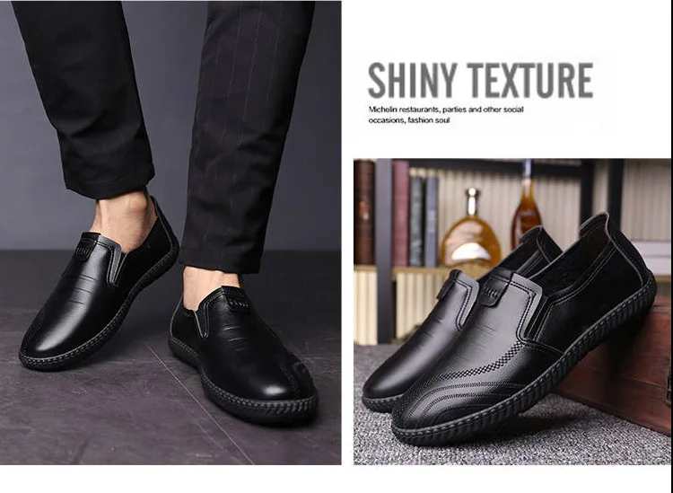 2024 Autumn Casual Men's Shoes Versatile soft leather footwear Fashion comfortable loafers male breathable new flat Zapatos