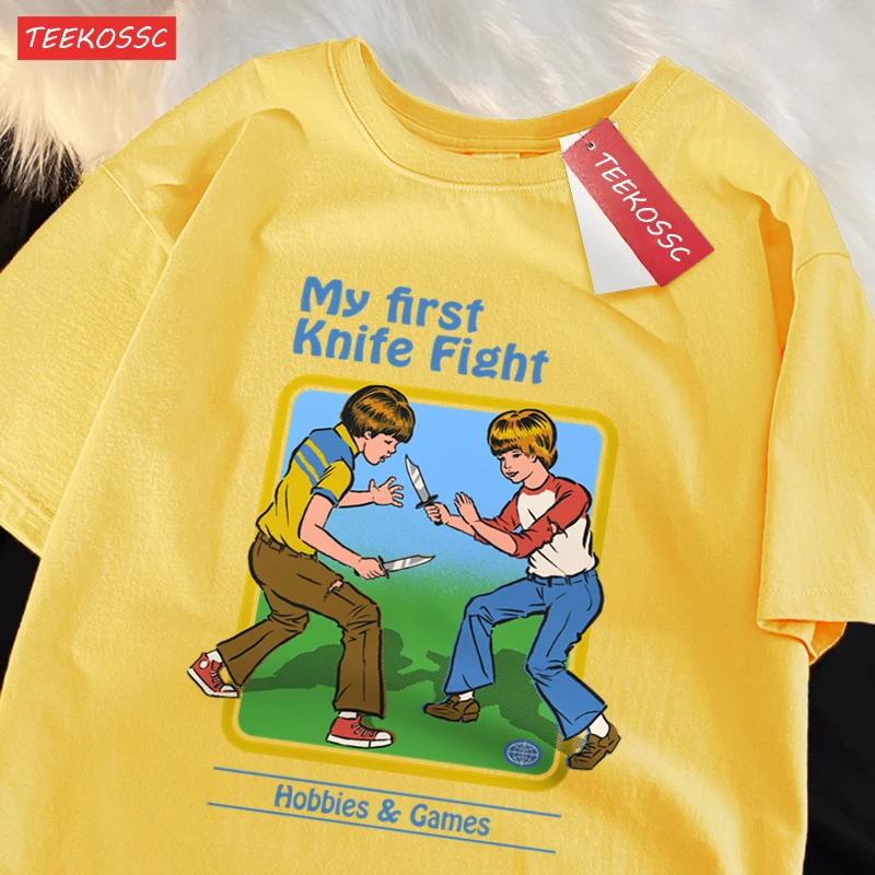 My First Knife Fight Hobbies Games Print Tshirts Men Women Soft Short Sleeve Summer Casual Cotton Oversized Loose Street T Shirt