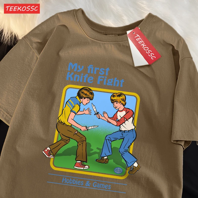 My First Knife Fight Hobbies Games Print Tshirts Men Women Soft Short Sleeve Summer Casual Cotton Oversized Loose Street T Shirt