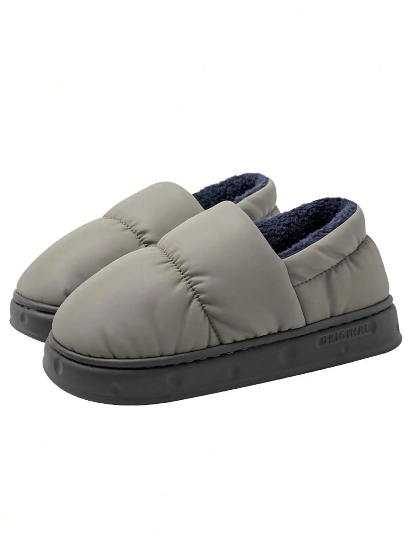 Men's Home Slippers Warm Shoes Bag Heel Indoor and Outdoor Non-slip Thick Bottom Casual Daily Home Bag Heel Cotton Shoes