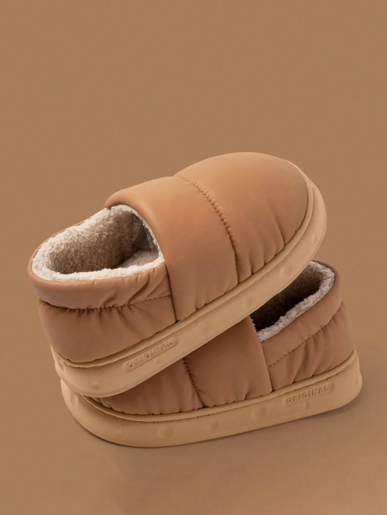 Men's Home Slippers Warm Shoes Bag Heel Indoor and Outdoor Non-slip Thick Bottom Casual Daily Home Bag Heel Cotton Shoes