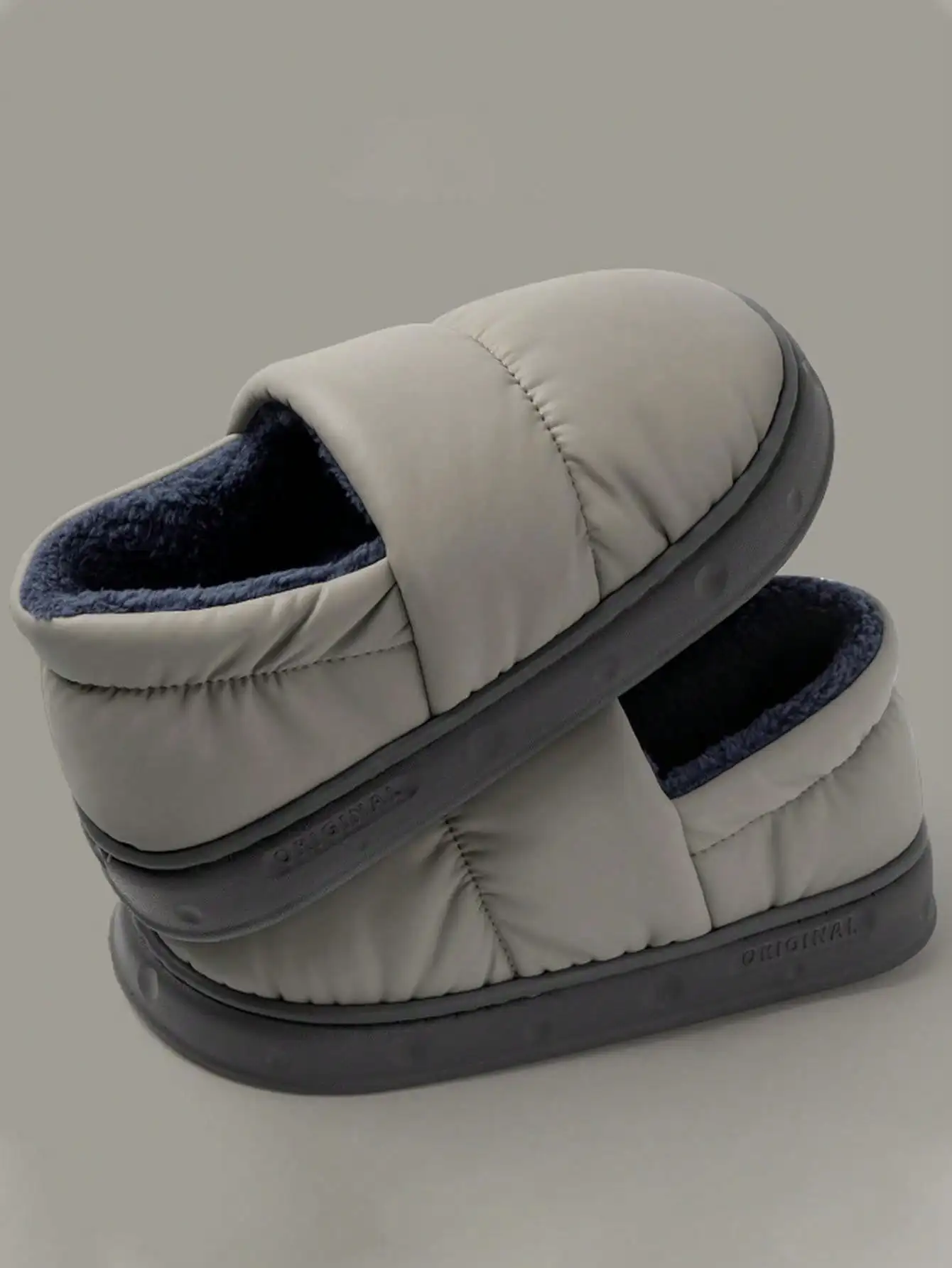 Men's Home Slippers Warm Shoes Bag Heel Indoor and Outdoor Non-slip Thick Bottom Casual Daily Home Bag Heel Cotton Shoes