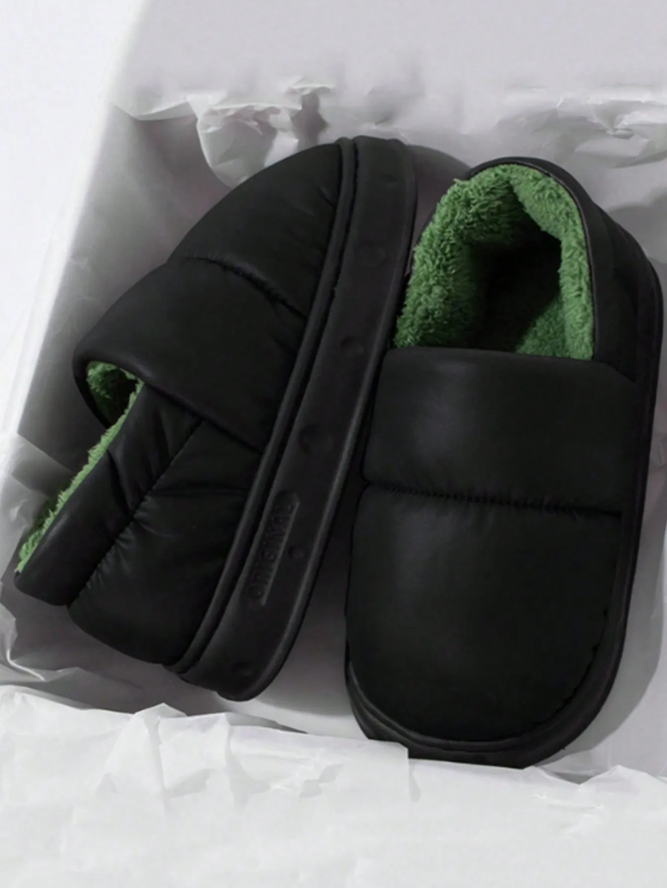 Men's Home Slippers Warm Shoes Bag Heel Indoor and Outdoor Non-slip Thick Bottom Casual Daily Home Bag Heel Cotton Shoes