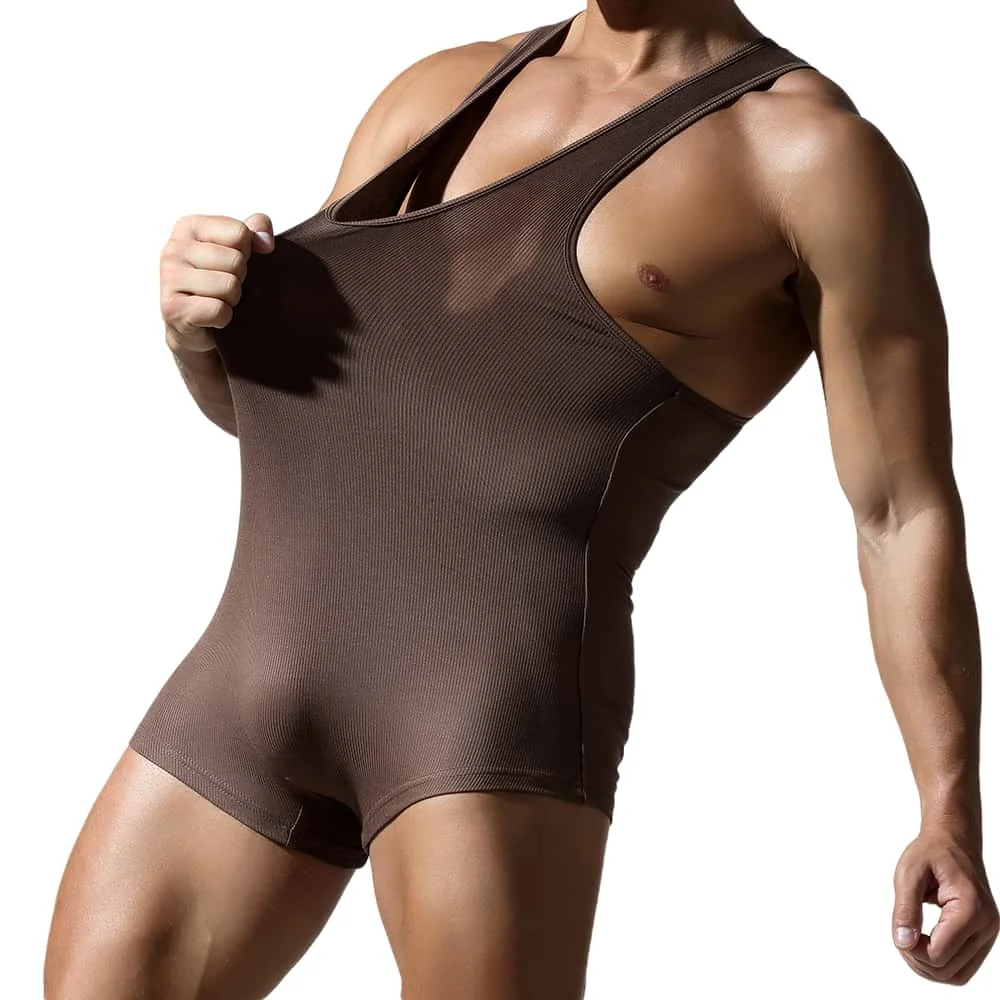 TAUWELL Men Undershirts Bodysuit Bodybuilding Fitness Jumpsuit Tank Tops Shorts Men Bodywear Wrestling Singlet Onesie Vest