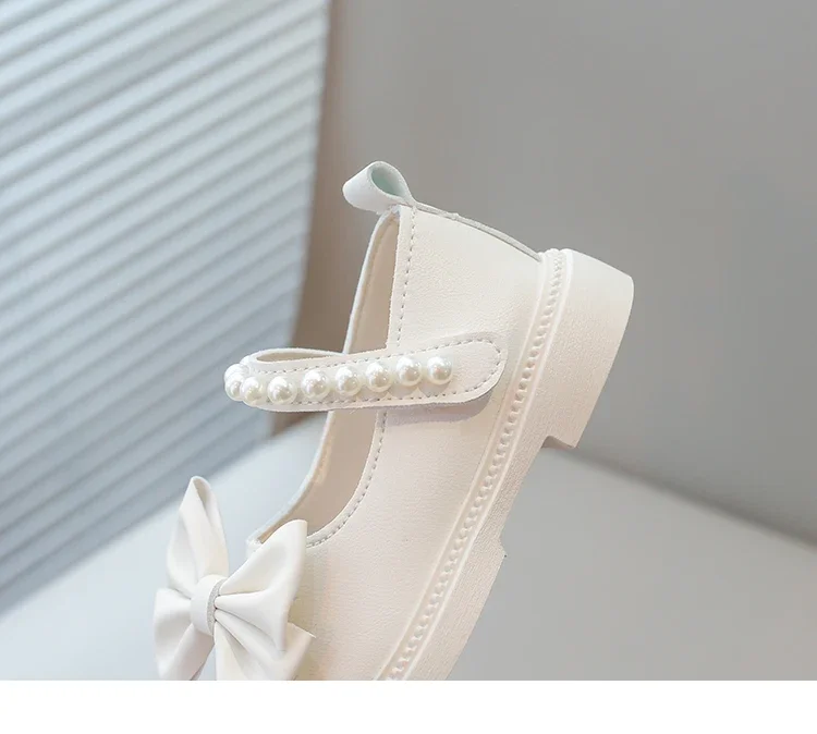 Baby Girls Casual Shoes Kids PU Leather Shoes with Bow-knot Sweet Cute Fashion Princess Children Wedding Dress Party Flats Soft