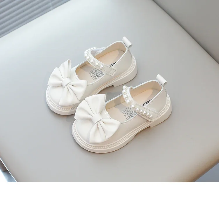 Baby Girls Casual Shoes Kids PU Leather Shoes with Bow-knot Sweet Cute Fashion Princess Children Wedding Dress Party Flats Soft