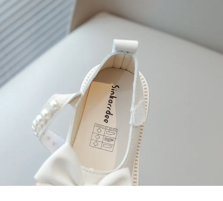 Baby Girls Casual Shoes Kids PU Leather Shoes with Bow-knot Sweet Cute Fashion Princess Children Wedding Dress Party Flats Soft
