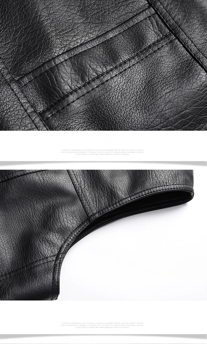 2024 Winter Men Thick Warm Fleece Leather Vest Coat Male V-Neck Single Breasted Vest Casual Male Clothing Outerwear