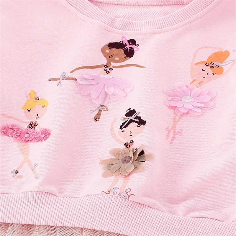 Jumping Meters New Arrival 2-7T Girls Baby Clothes Hot Selling Girls Sweatshirts Toddler Costume Mesh Hooded Shirts