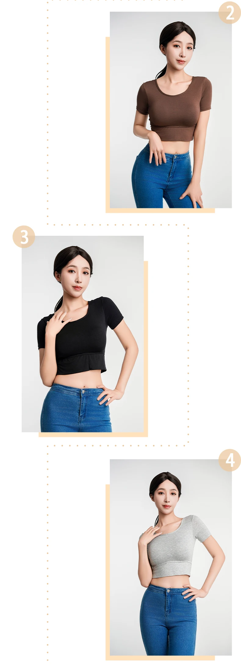 2024 Women Sexy Short Sleeve Crop Tops Crewneck T-Shirt Built In Bra Streetwear Backless Fashion Tank Slim Fitted Casual Y2K Tee