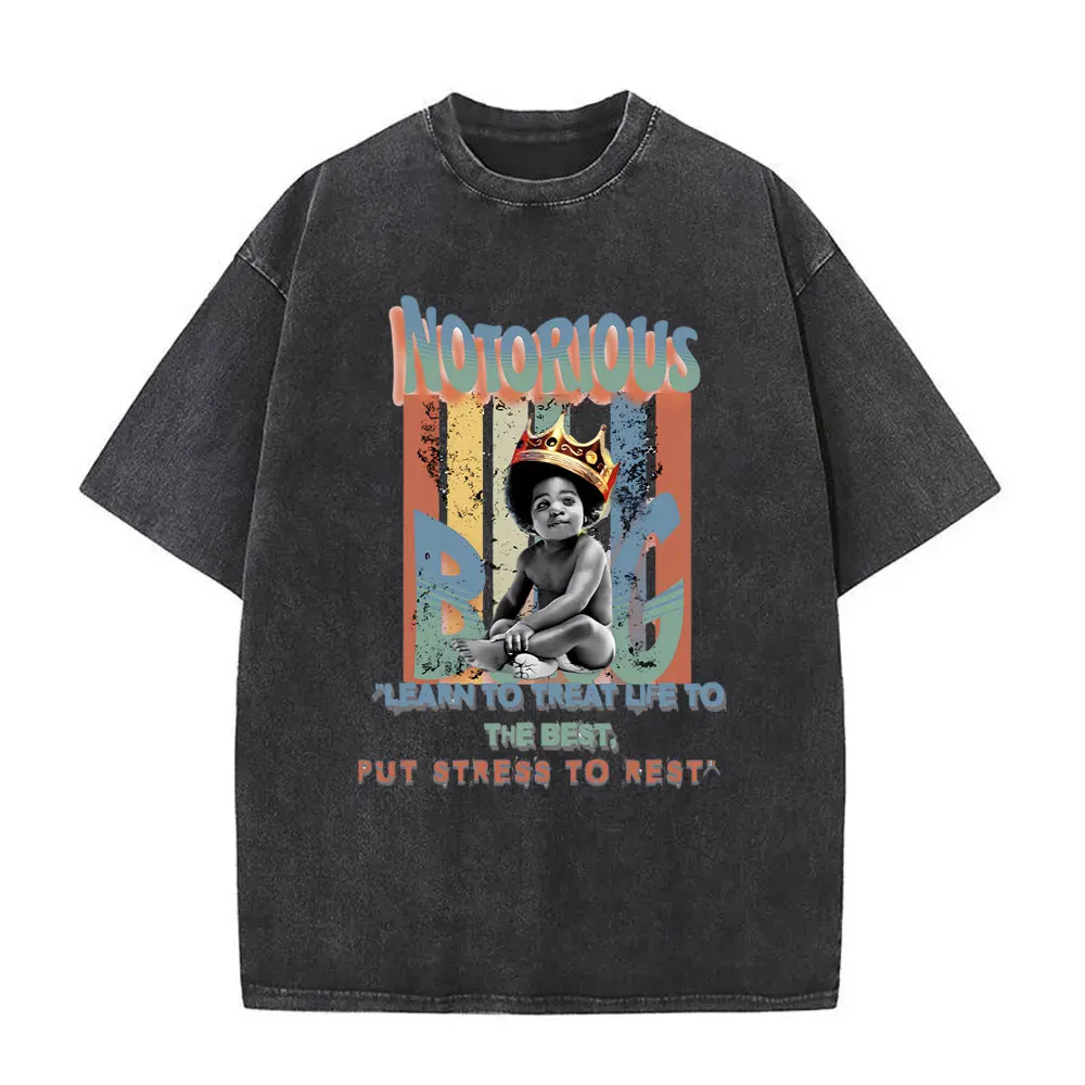 Washed Vintage The Notorious Big Ready To Die Big Poppa Album Graphic T Shirts Men Women's Hip Hop Rapper Biggie Smalls T-shirts