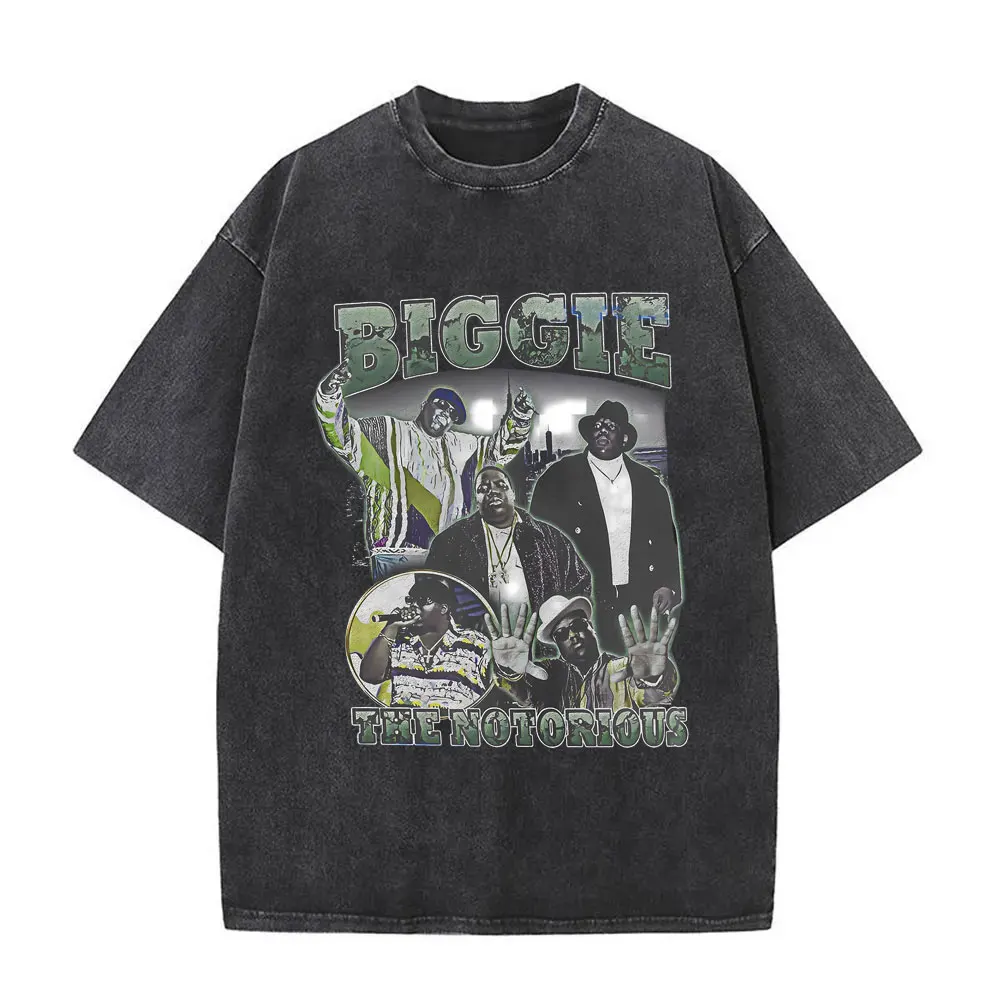 Washed Vintage The Notorious Big Ready To Die Big Poppa Album Graphic T Shirts Men Women's Hip Hop Rapper Biggie Smalls T-shirts