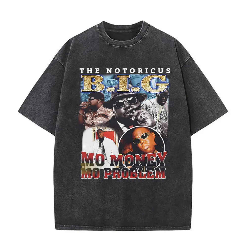 Washed Vintage The Notorious Big Ready To Die Big Poppa Album Graphic T Shirts Men Women's Hip Hop Rapper Biggie Smalls T-shirts