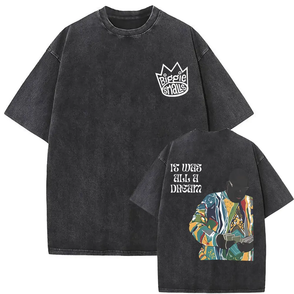 Washed Vintage The Notorious Big Ready To Die Big Poppa Album Graphic T Shirts Men Women's Hip Hop Rapper Biggie Smalls T-shirts