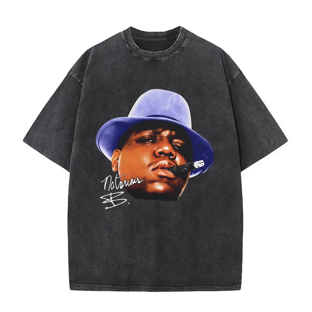 Washed Vintage The Notorious Big Ready To Die Big Poppa Album Graphic T Shirts Men Women's Hip Hop Rapper Biggie Smalls T-shirts