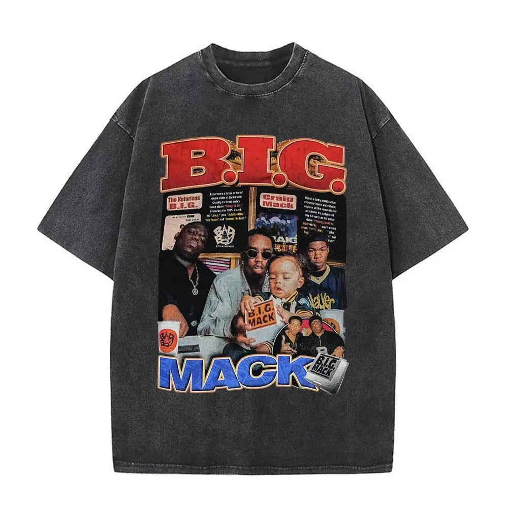 Washed Vintage The Notorious Big Ready To Die Big Poppa Album Graphic T Shirts Men Women's Hip Hop Rapper Biggie Smalls T-shirts