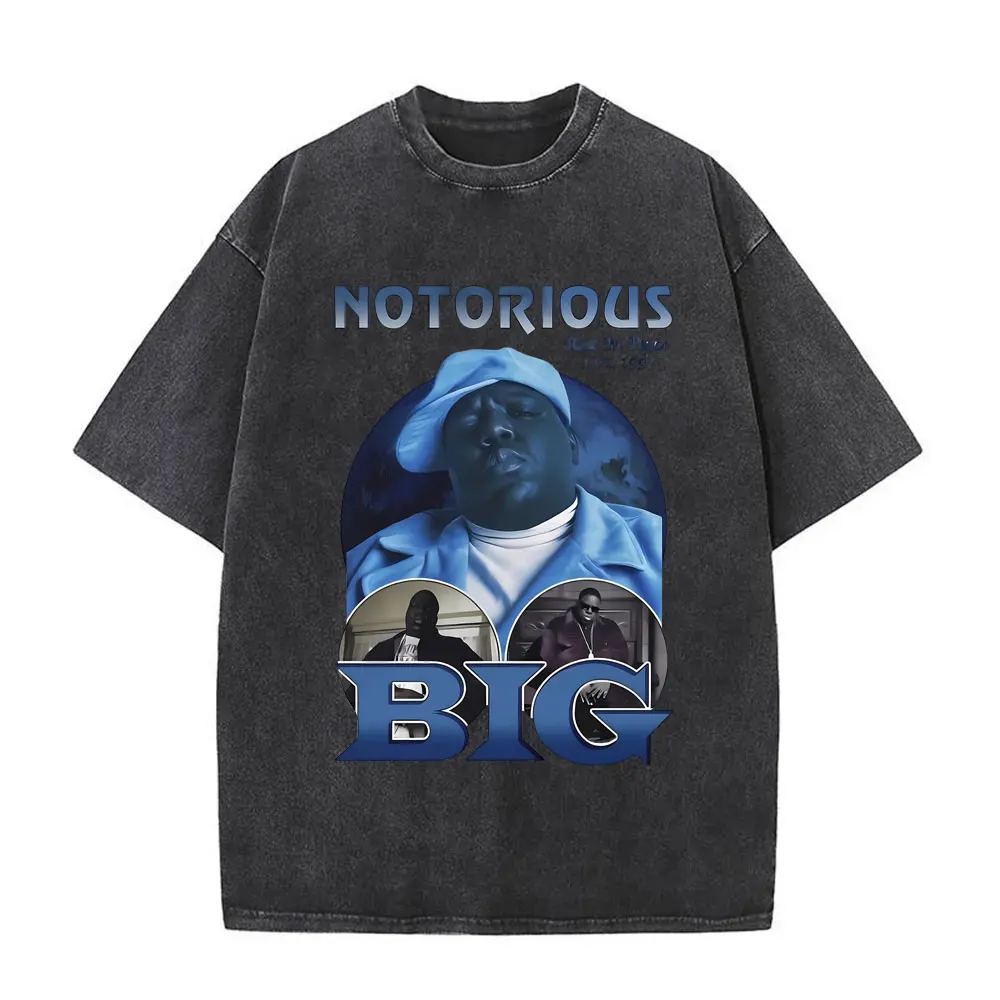 Washed Vintage The Notorious Big Ready To Die Big Poppa Album Graphic T Shirts Men Women's Hip Hop Rapper Biggie Smalls T-shirts