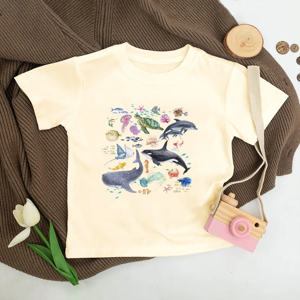 Planet Print Kids Shirts Planet Lover Outfit Toddler & Youth Retro Clothes Space Lover Child T-shirt Child Science School Shirt