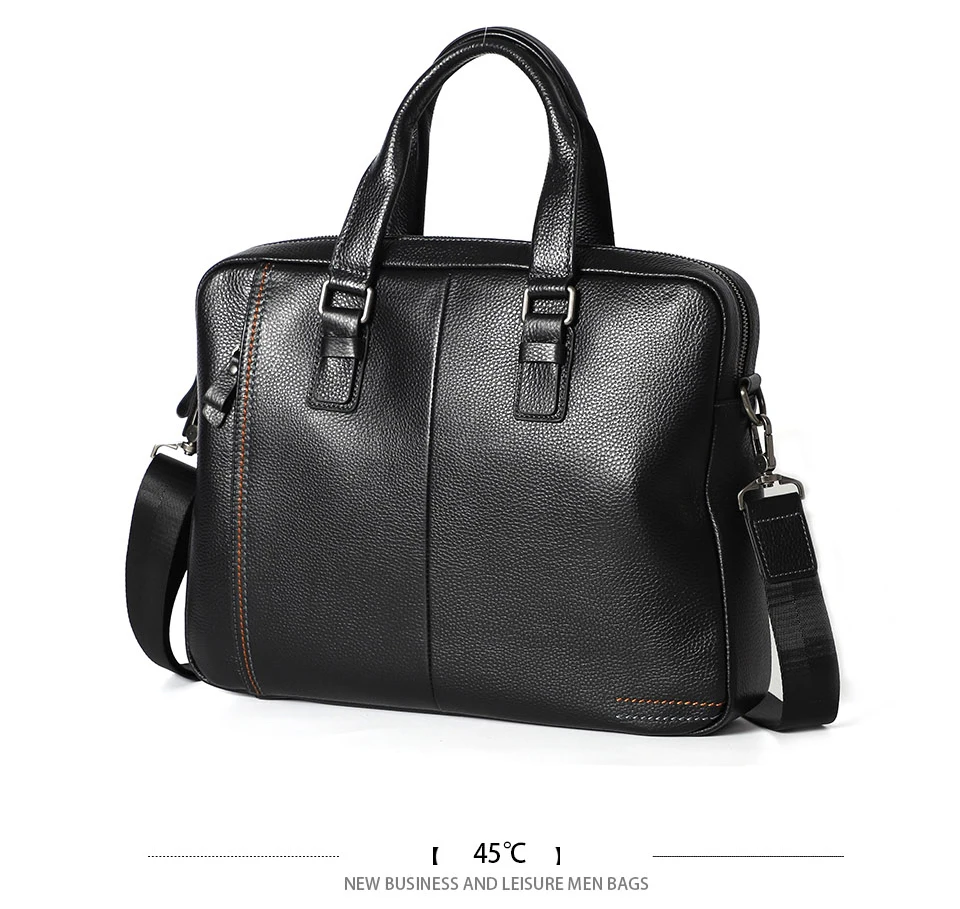 100% Genuine Leather Briefcase Men Bag Business Handbag Male Laptop Shoulder Bags Tote Natural Skin Men Briefcase