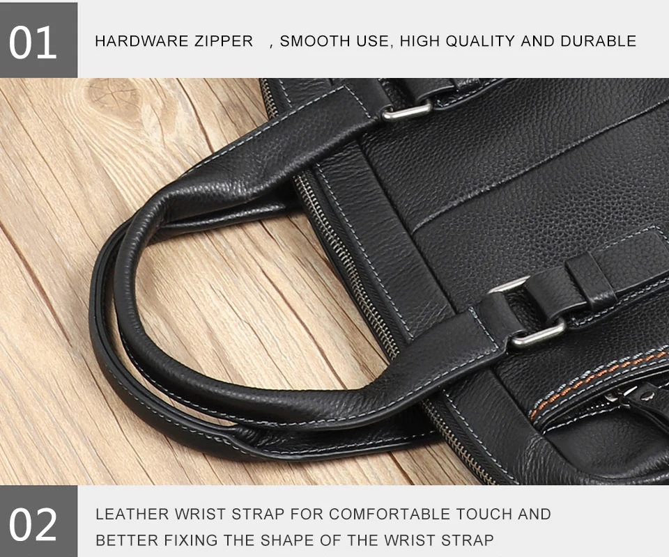 100% Genuine Leather Briefcase Men Bag Business Handbag Male Laptop Shoulder Bags Tote Natural Skin Men Briefcase