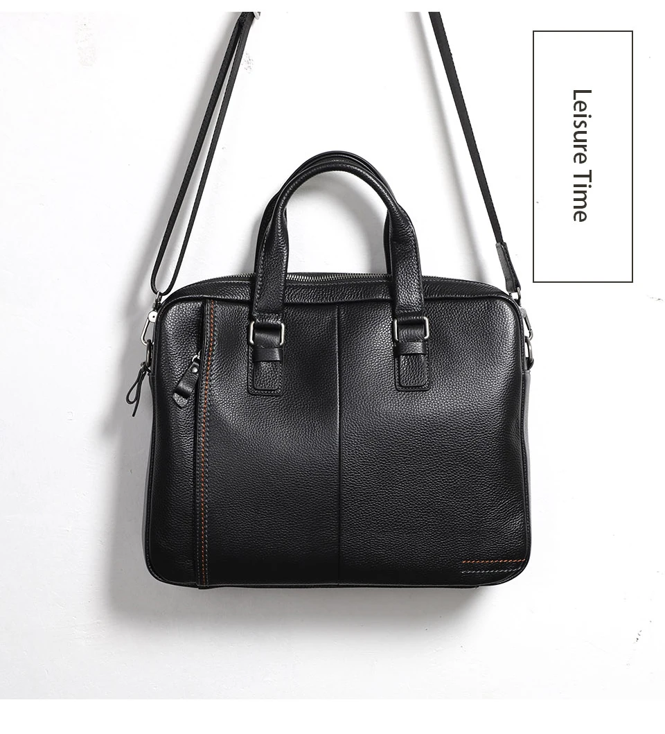 100% Genuine Leather Briefcase Men Bag Business Handbag Male Laptop Shoulder Bags Tote Natural Skin Men Briefcase