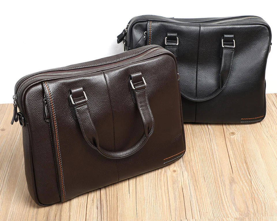 100% Genuine Leather Briefcase Men Bag Business Handbag Male Laptop Shoulder Bags Tote Natural Skin Men Briefcase