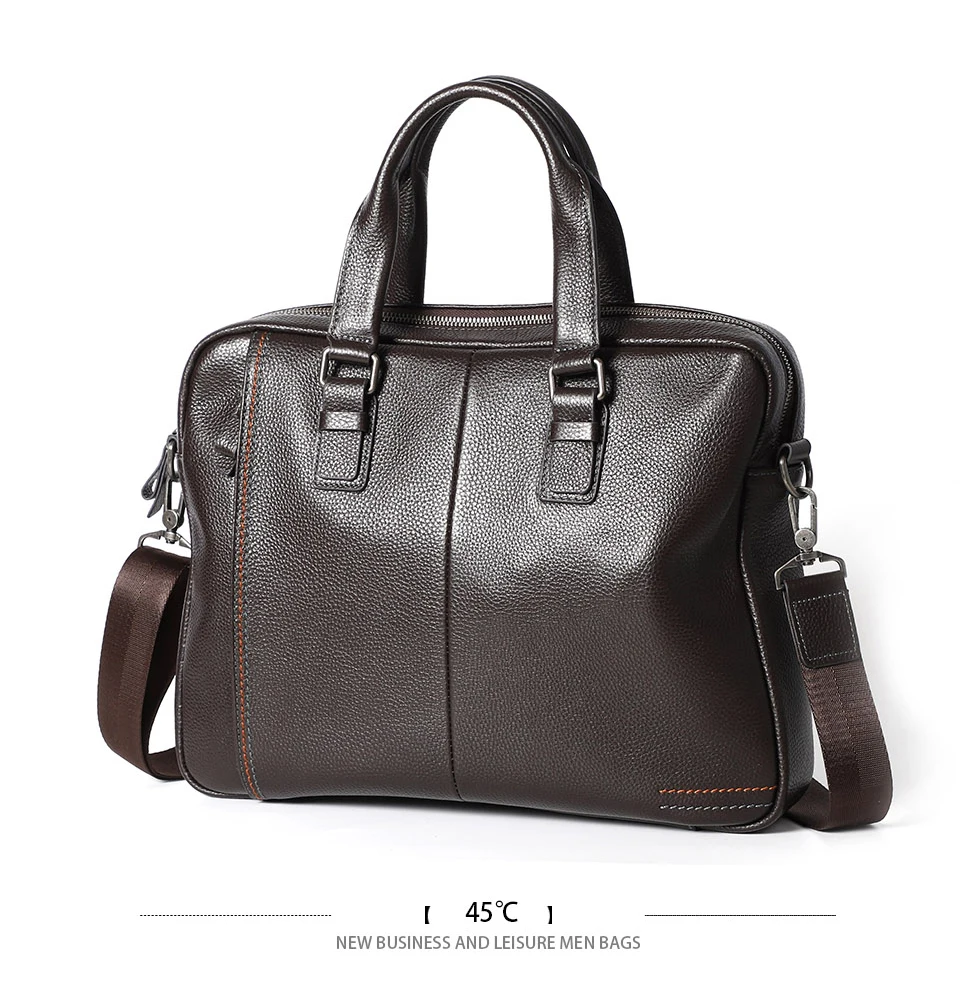 100% Genuine Leather Briefcase Men Bag Business Handbag Male Laptop Shoulder Bags Tote Natural Skin Men Briefcase