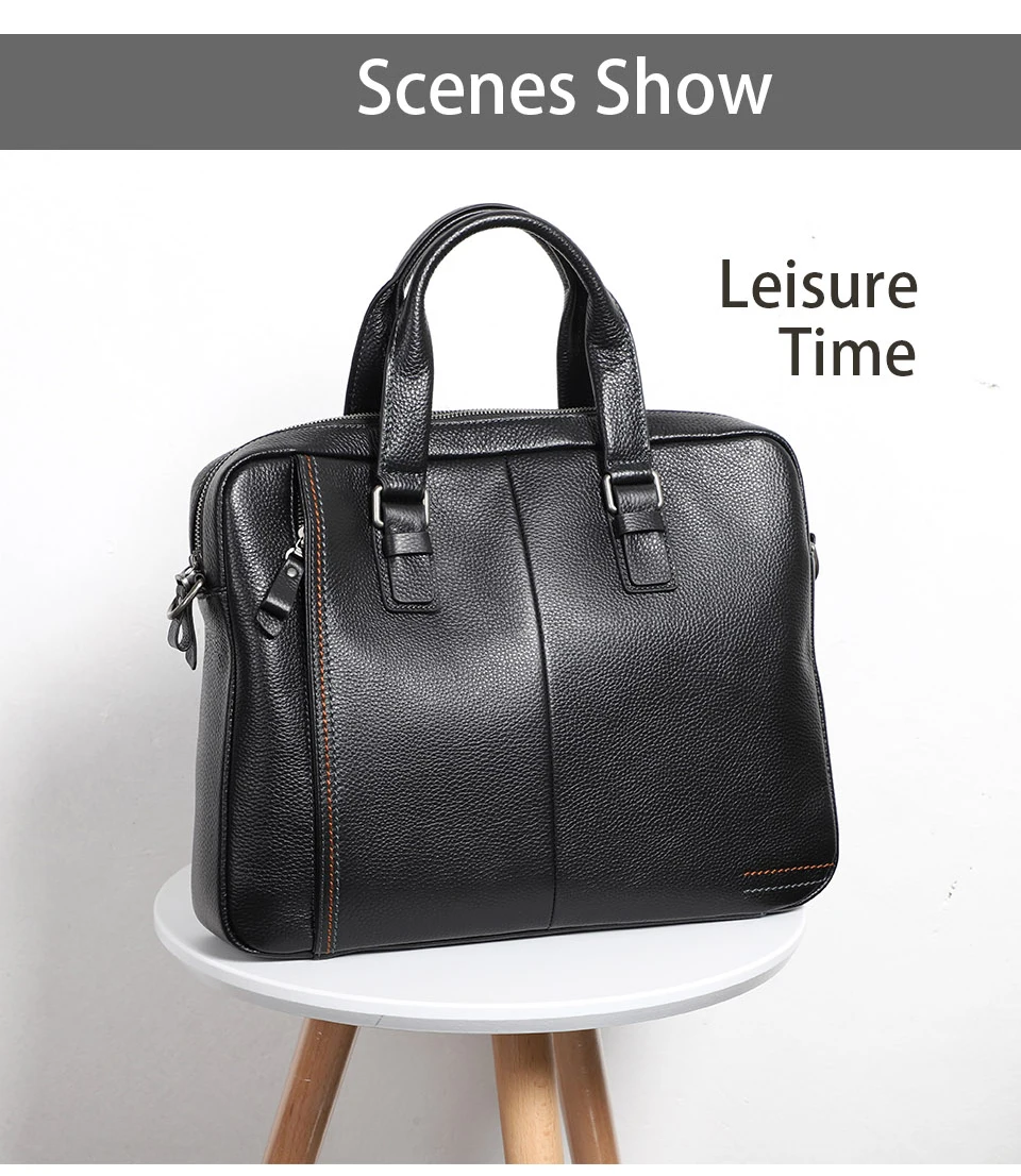 100% Genuine Leather Briefcase Men Bag Business Handbag Male Laptop Shoulder Bags Tote Natural Skin Men Briefcase