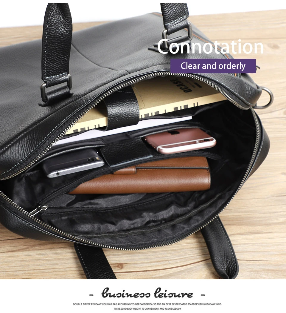 100% Genuine Leather Briefcase Men Bag Business Handbag Male Laptop Shoulder Bags Tote Natural Skin Men Briefcase