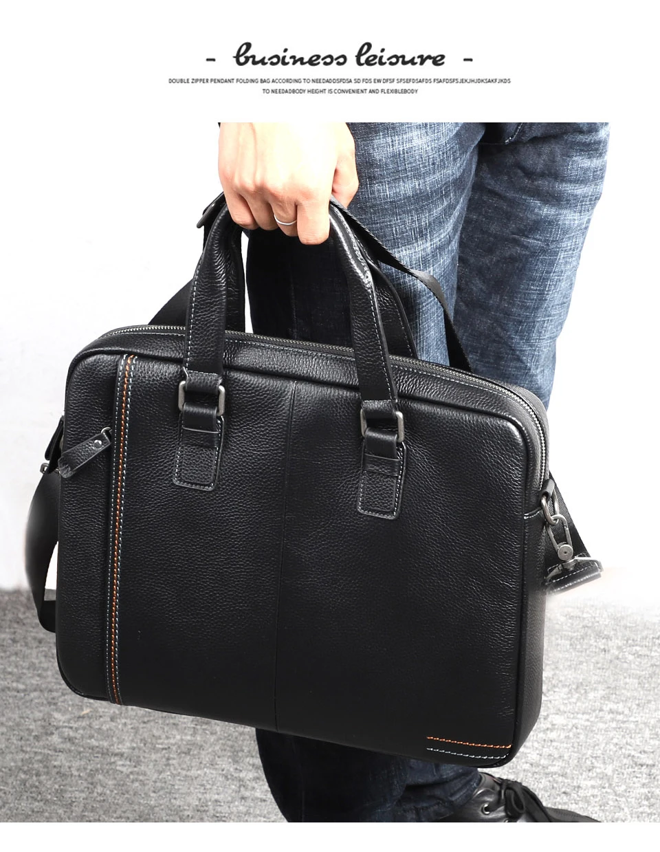 100% Genuine Leather Briefcase Men Bag Business Handbag Male Laptop Shoulder Bags Tote Natural Skin Men Briefcase