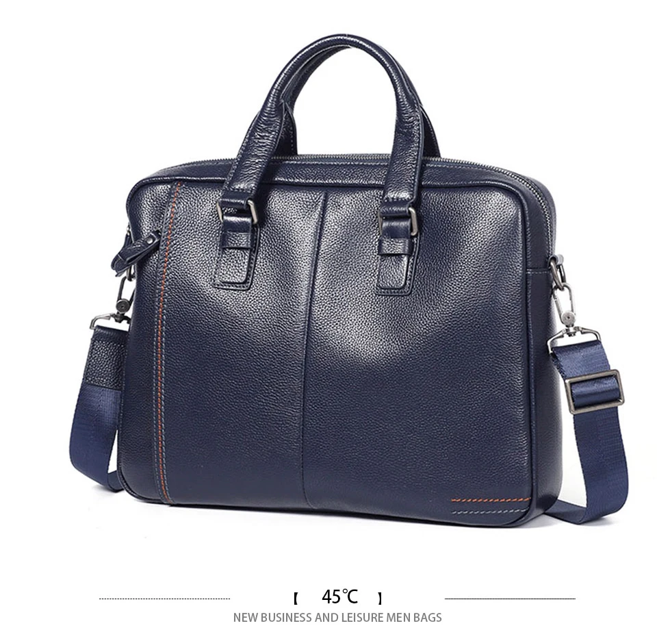 100% Genuine Leather Briefcase Men Bag Business Handbag Male Laptop Shoulder Bags Tote Natural Skin Men Briefcase