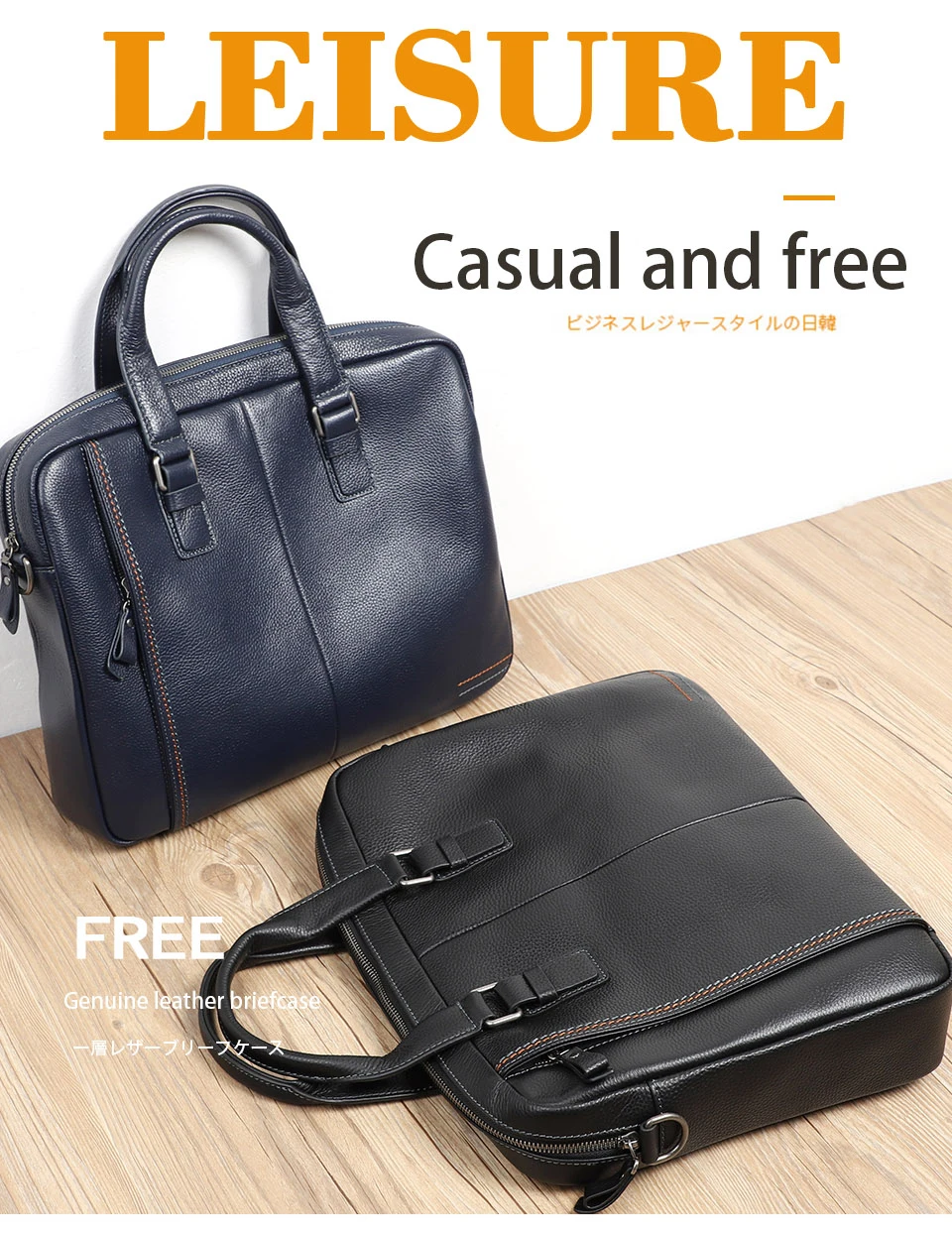 100% Genuine Leather Briefcase Men Bag Business Handbag Male Laptop Shoulder Bags Tote Natural Skin Men Briefcase