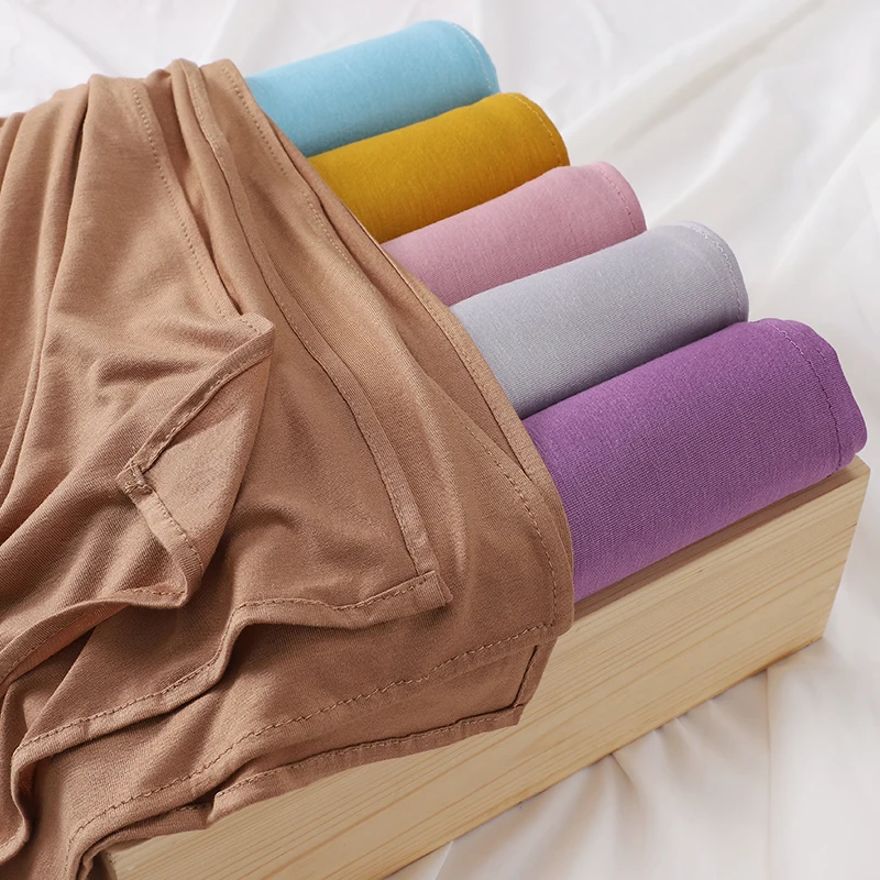 Good Stitch Stretchy Jersey Scarf Jersey Hijab Instant Hijab Plain Muslim Shawls Supplier Turban HeadWraps Foulard Femme