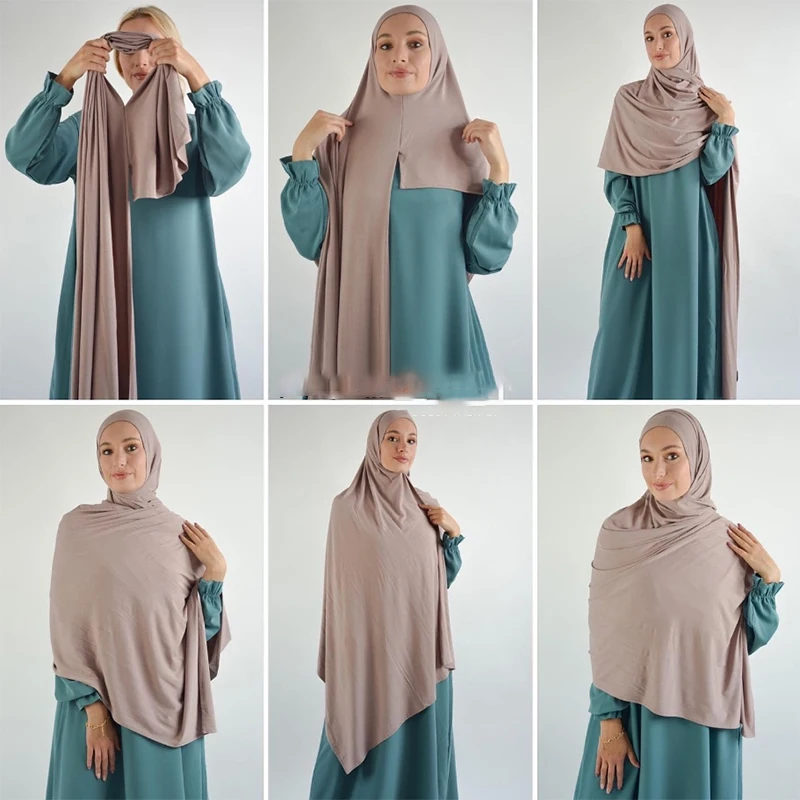 Good Stitch Stretchy Jersey Scarf Jersey Hijab Instant Hijab Plain Muslim Shawls Supplier Turban HeadWraps Foulard Femme