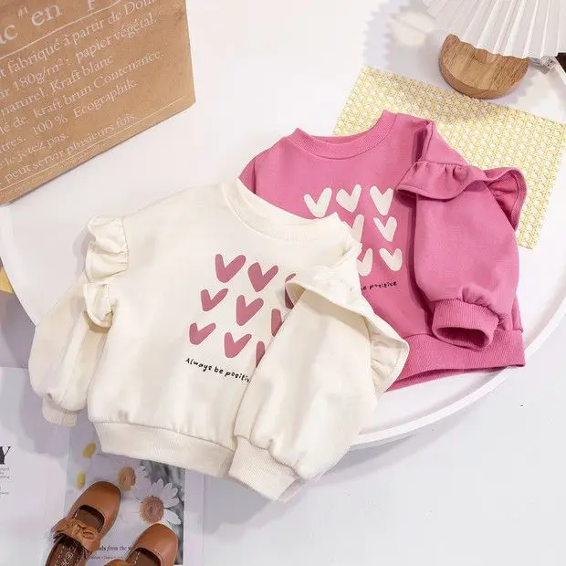 Baby Girls Long Sleeve T-shirt Spring Casual Children Tops Printed Kids Loose Tshirt Autumn Girls Thin Sweatshirt