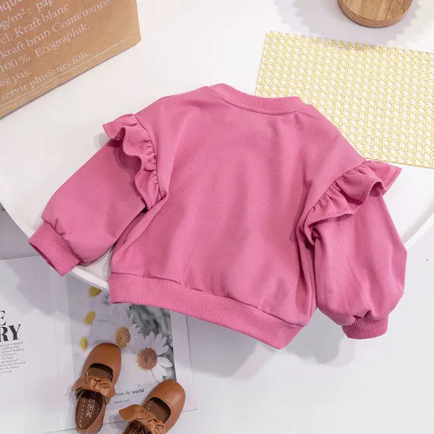 Baby Girls Long Sleeve T-shirt Spring Casual Children Tops Printed Kids Loose Tshirt Autumn Girls Thin Sweatshirt