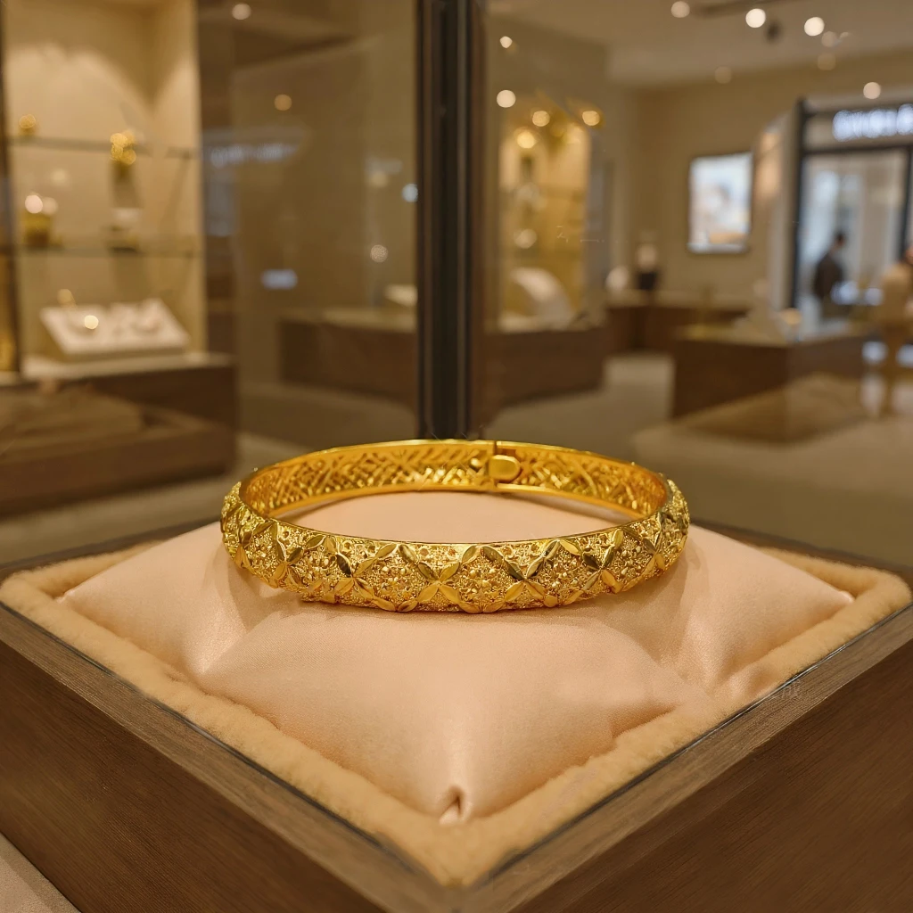 Dubai Kurdish Turkish Gold Plated Bangles for Women Middle East Wedding Accessory Bridal Bracelets Jewelry